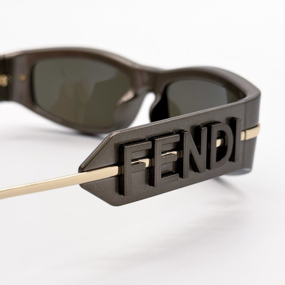 NEW FENDI FE40120I 45E SHINY BROWN WOMEN SUNGLASSES FENDI - Picture 4 of 12